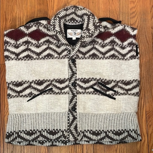 Diesel Oversized Boxy Sweater Poncho Wool Blend Vest size S - Picture 3 of 8